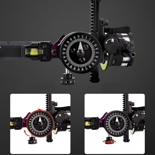 Bow Sight For Compound Bow, Horizontal Adjustment, Single Needle Pin, Aluminum Alloy Accessory, Double Level 1