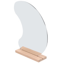 5Pcs Wooden Base Desktop Acrylic Irregular Makeup Mirror