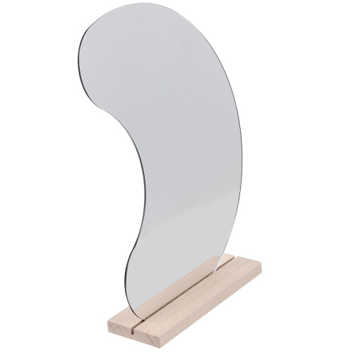 5Pcs Wooden Base Desktop Acrylic Irregular Makeup Mirror 1