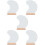 5Pcs Wooden Base Desktop Acrylic Irregular Makeup Mirror 10