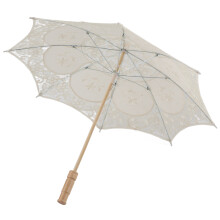 (L Beige) Lace Umbrella Wedding Bridal Parasol Photography Props Beige