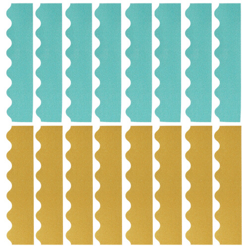 6 Sets Adhesive Wave Border Trims For Blackboard And School Boards 2