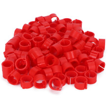 (10mm Red No Word Ring) 200Pcs Red Poultry Leg Clip Ring 8mm No Word ID Training Tool