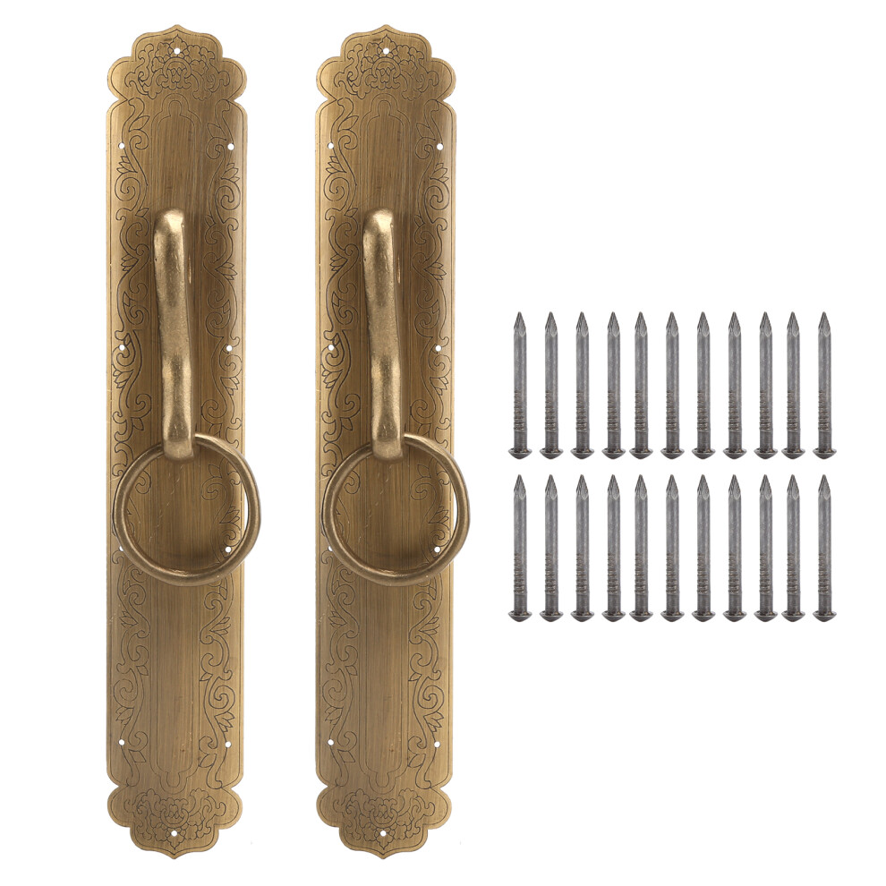 Chinese Style Brass Door Ring Handle Antique Gate Pull Hardware 685922944788