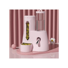 Pet Feede Hamster Automatic Feeder Water Dispenser Kettle Food Bowl Pink Pet Sitter Daily Necessities