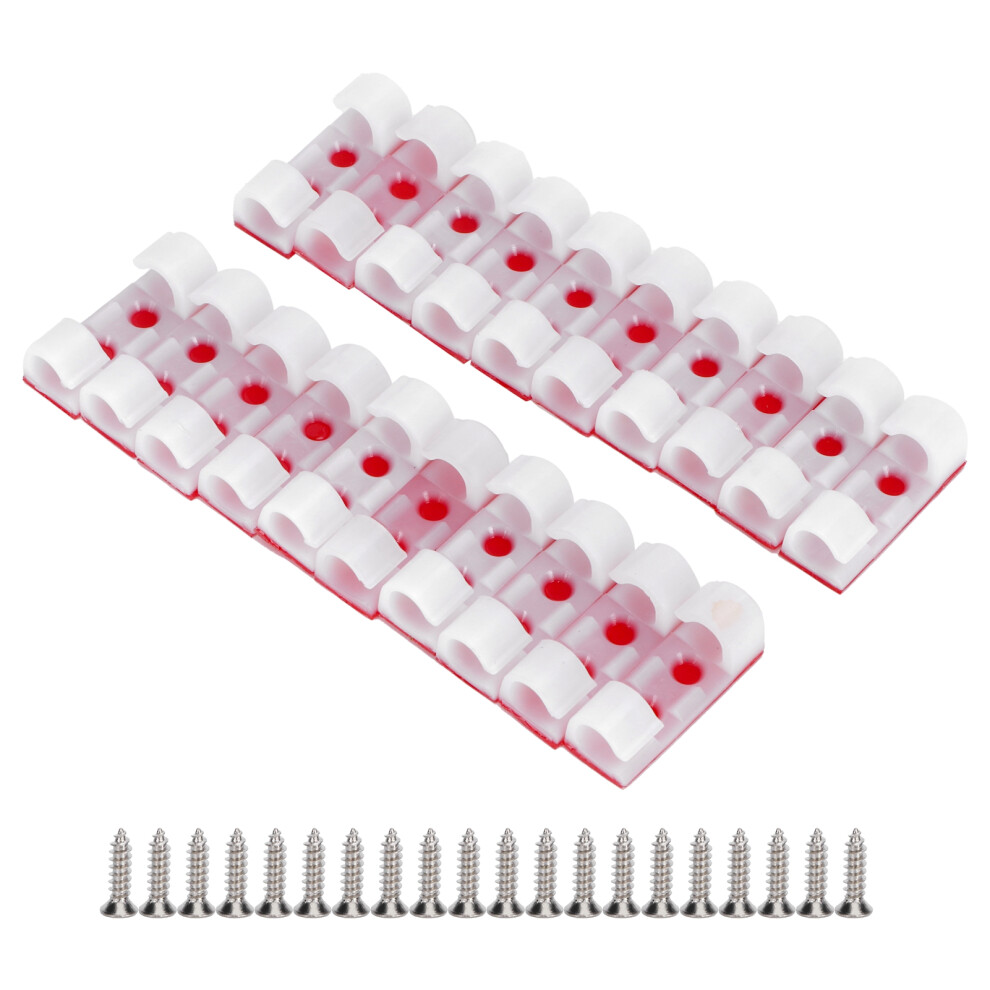 (Transparent) 20Pcs Wire Clamp Cable Clip Desktop Organizer White 685922946027