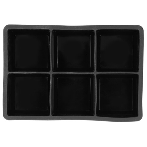 6-Grid Large Square Ice Cube Tray Silicone Mold Party Bar Accessory 1