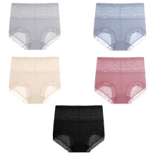 2 Sets 5pcs High Waist Woman Briefs Lace Traceless Woman Panties