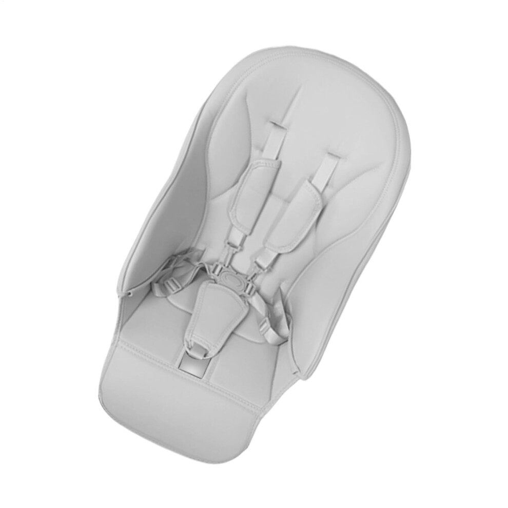 Baby High Chair Cover PU Leather Padding Cushion For Feeding Seat Adjustable Straps Safety Pads Light Gray