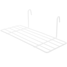 2Pcs 25X10Cm Wire Storage Basket Rack For Grid Panel Shelf (White)