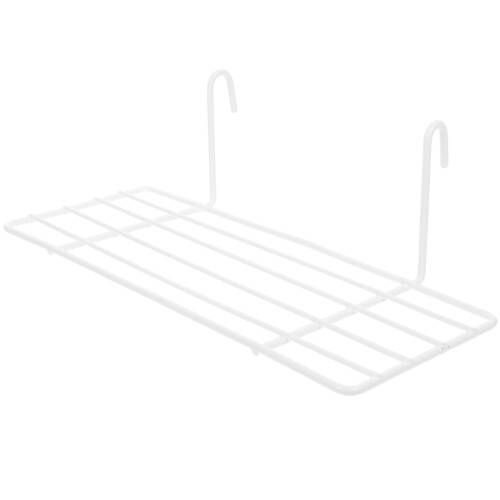 2Pcs 25X10Cm Wire Storage Basket Rack For Grid Panel Shelf (White)