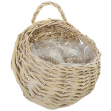4Pcs Woven Wicker Hanging Basket For Wall Storage And Plants
