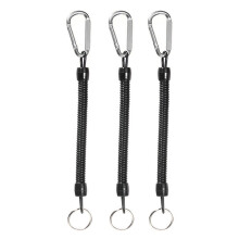 9 Pcs Retractable Plastic Elastic Key Rings For Phone And Keys White