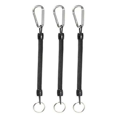 9 Pcs Retractable Plastic Elastic Key Rings For Phone And Keys White