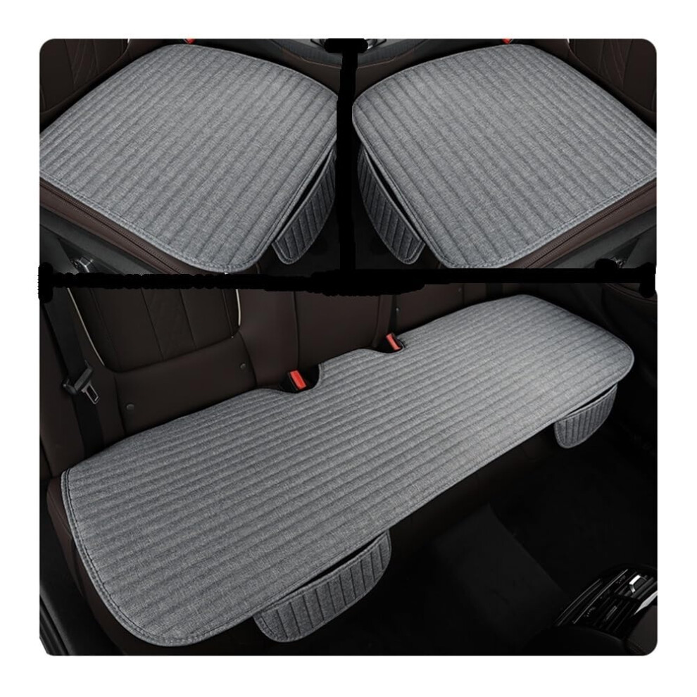 Car Seat Covers Universal 3-Piece Front And Rear Seat Protector Breathable Summer Pad For Auto Gray 9016109248688