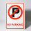 2Pcs Plastic No Parking Sign Weather-Resistant Symbol 10