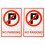 2Pcs Plastic No Parking Sign Weather-Resistant Symbol 2