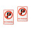 2Pcs Plastic No Parking Sign Weather-Resistant Symbol 4