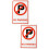 2Pcs Plastic No Parking Sign Weather-Resistant Symbol 7