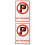 2Pcs Plastic No Parking Sign Weather-Resistant Symbol 5