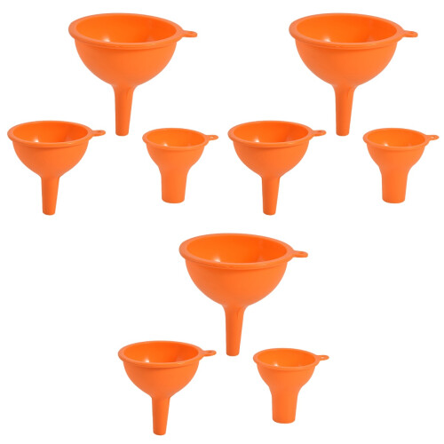9 Pcs General Purpose Silicone Funnels For Transferring Liquids 2
