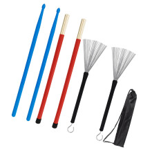 4 Sets Drum Kit Accessories Ergonomic Drumstick Wire Brush Brushes