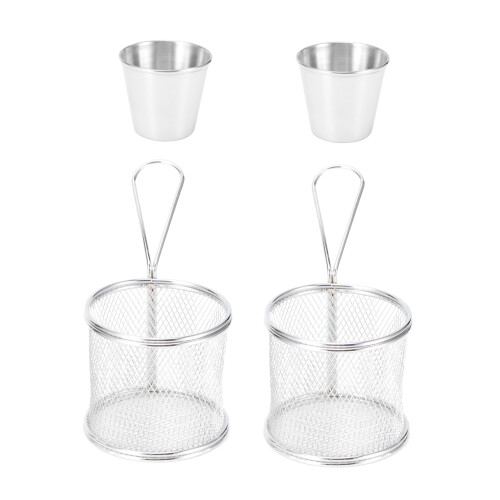 4Pcs/Set Mini Frying Basket Cylindrical for Kitchen Cooking