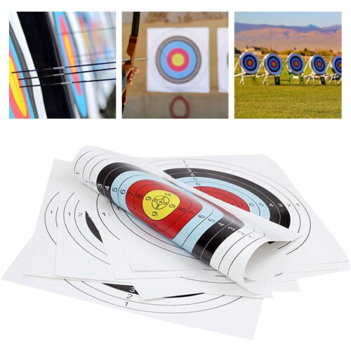 Archery Practice Targets Paper 20-Pack Replaceable Full-Ring Target Sheets For Outdoor Use Archery Training Paper 1