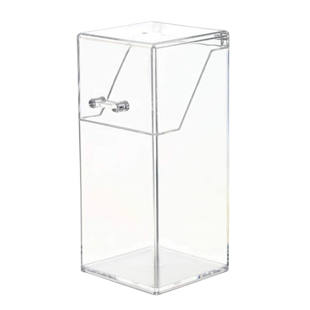 Makeup Brush Organiser FlapDesign Transparent Acrylic Cosmetic Holder With Dustproof Lid For Dresser Bedroom Bathroom Storage Box