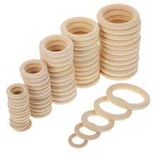 Set Of 3 Wood Ring Accessories Baby Diy Handbag Rings Café Curtain