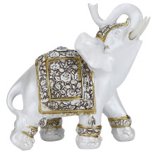 (Blue and White Porcelain M (16221)) Resin Animal Figurine Cute Statue Gold Flower Porcelain L (j16220)