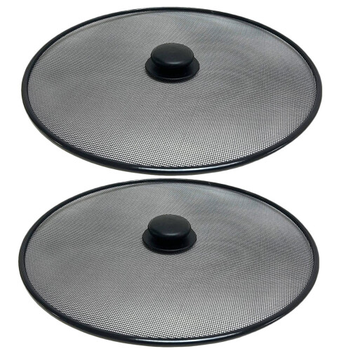 2Pcs Stainless Steel Splatter Screen For Frying Pan