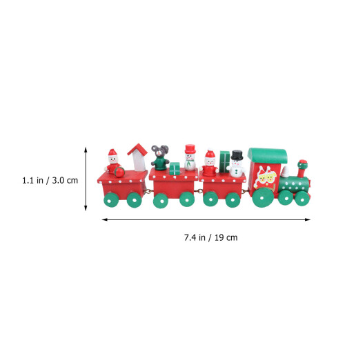 2Pcs Mini Four-Section Wooden Train Toy For Kids 2