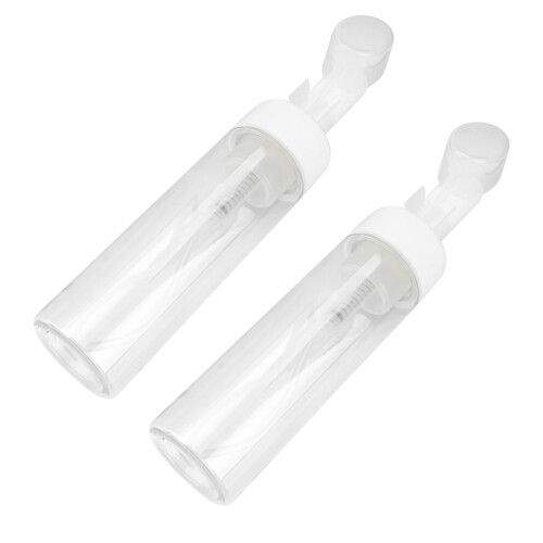 2Pcs Transparent Plastic Foaming Bottles Portable Sub Brush Bottles 2