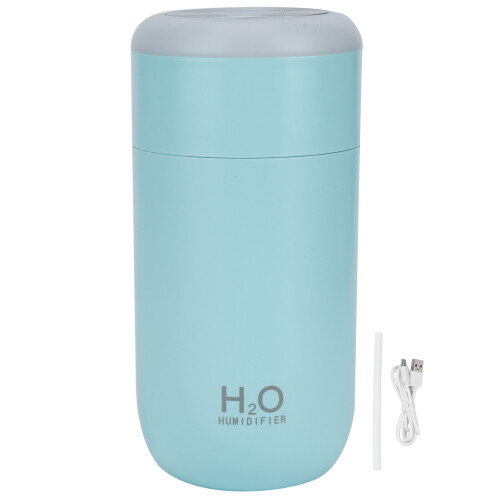 (Blue) 350ml Mini USB Nano Humidifier Diffuser 7 Color Light Timer Off Blue