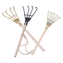 3Pcs Assorted Color Miniature Rakes Iron Wood Rustic Garden Desk Tools