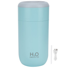 (Pink) 350ml Mini USB Nano Humidifier Diffuser 7 Color Light Timer Off Blue