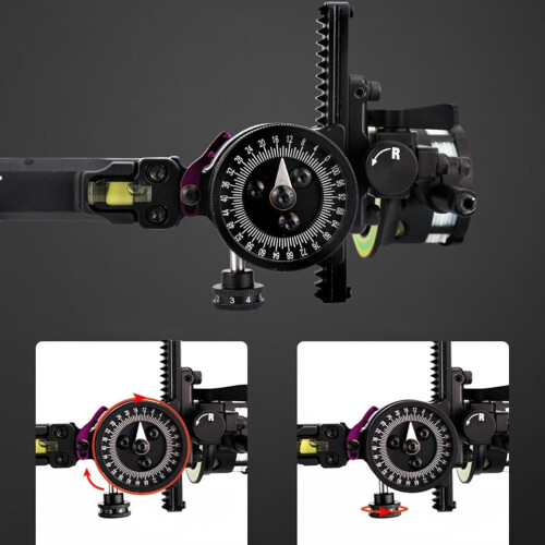 Compound Bow Sight Adjustable Single Pin, Aluminum Alloy, 6-Way Adj. Quick Release Adapter for Hunting Target Practice 1