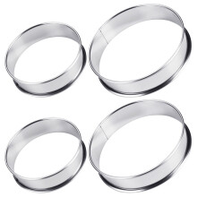 4pcs round pizza saucing rings, heat-resistant baking tools
