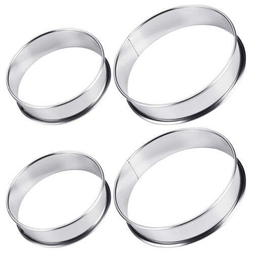 4pcs round pizza saucing rings, heat-resistant baking tools