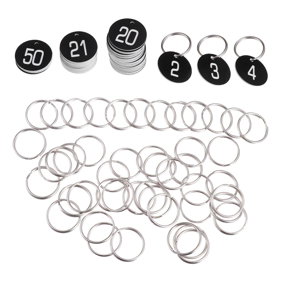 3 Pcs Locker Keychains With Numbers Numbered Tags Plate Fadeless 013315555875