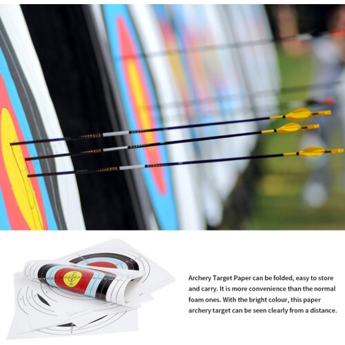 Archery Target Paper Replaceable Full Ring Target Paper For Practice Training, 20 Pack 2