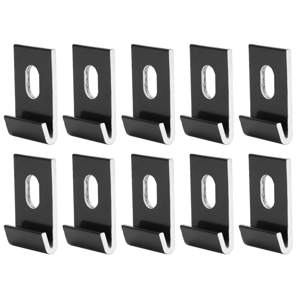 (Silver) 10Pcs Aluminium Base Clips Hook Fixings For Greenhouses Black 685922961488