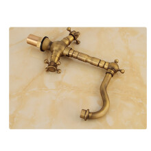 3Pcs Antique Bronze Brass Kitchen Sink Faucet Handle Lever Mixer Tap