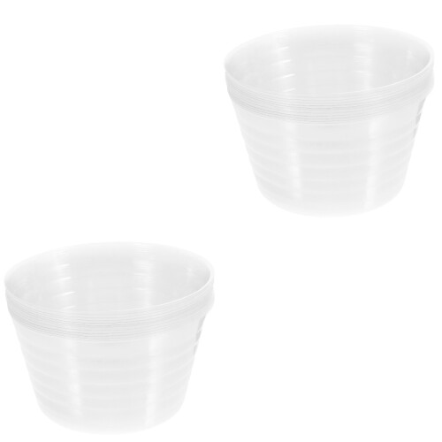 24 Pcs Plastic Plant Pot Saucer Drip Tray Clear 2