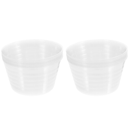 24 Pcs Plastic Plant Pot Saucer Drip Tray Clear 1