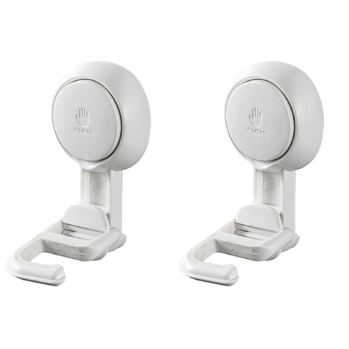 2 Pcs Plastic Multifunctional Mop Holder Punch-Free Sucker Clip 1