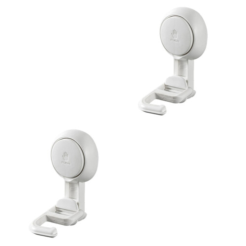2 Pcs Plastic Multifunctional Mop Holder Punch-Free Sucker Clip 2