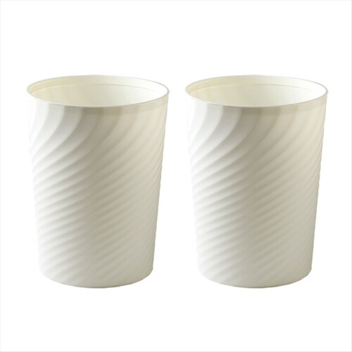Plastic Small Trash Can Wastebasket, Garbage Container Basket(White)
