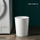 Plastic Small Trash Can Wastebasket, Garbage Container Basket(White) 4